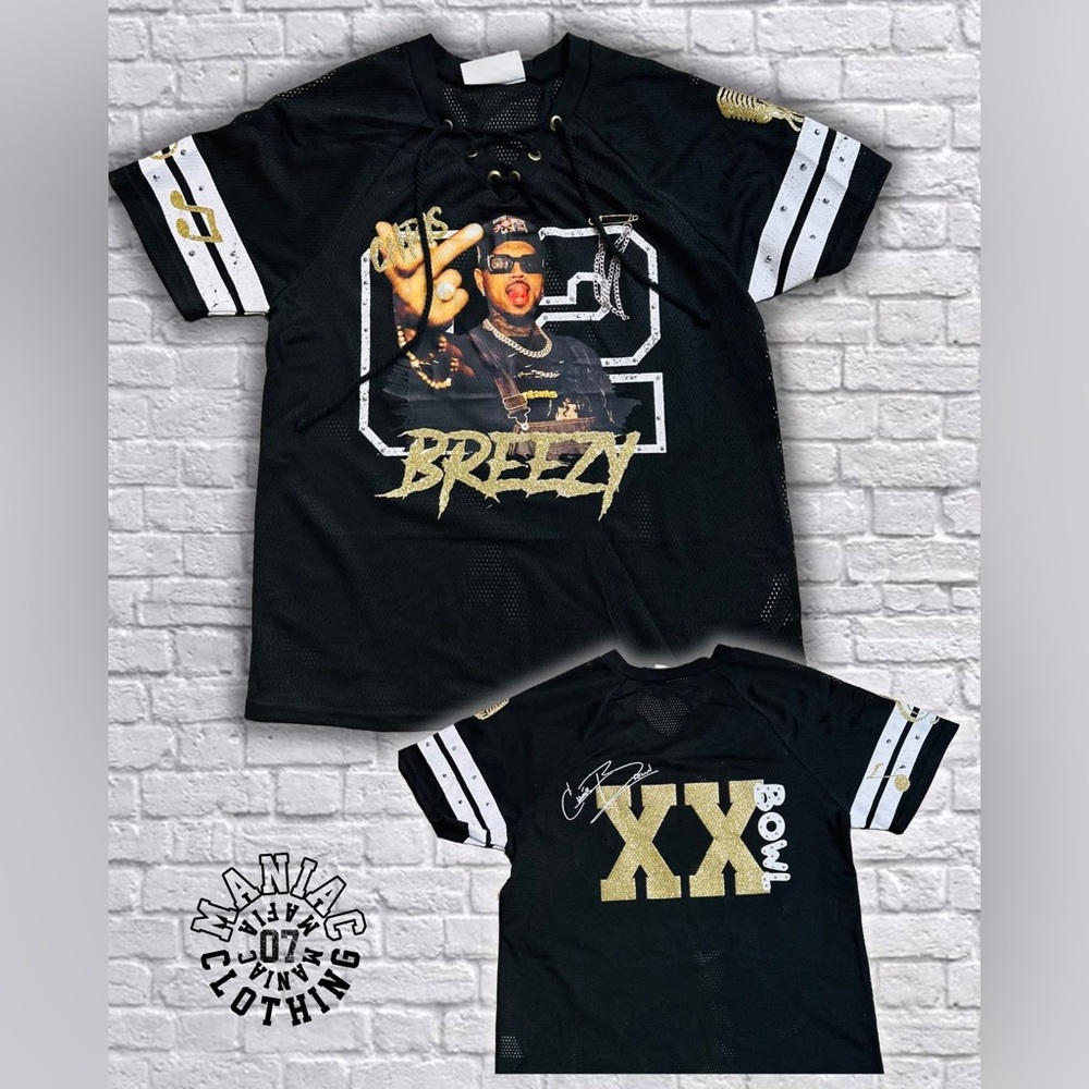 Black Breezy Graphic womens jersey